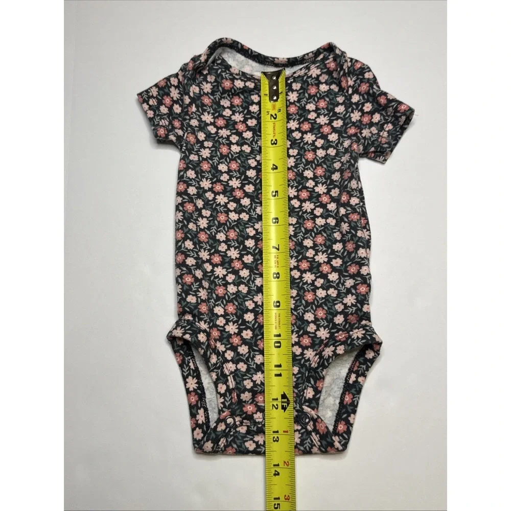Carters Child of Mine Baby Girl Floral Bodysuit and Pants Set 0-3M‎ Navy Pink